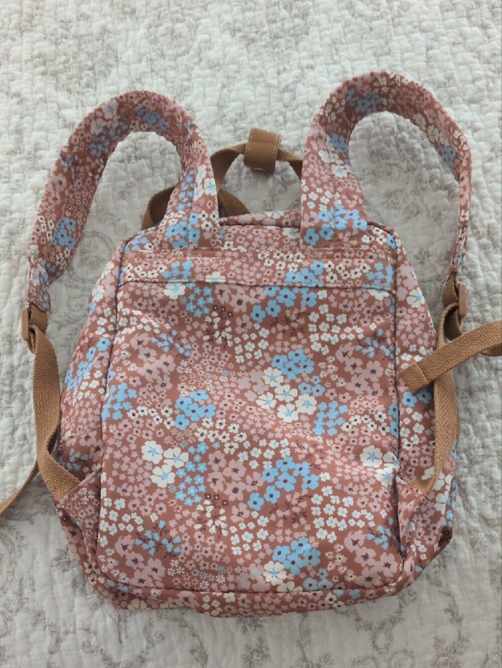 Floral Canvas Mini Backpack - Camel Floral - Picture 3 of 3